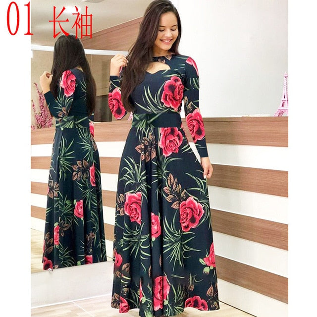 Elegant Bohmia Flower Print Women Dress