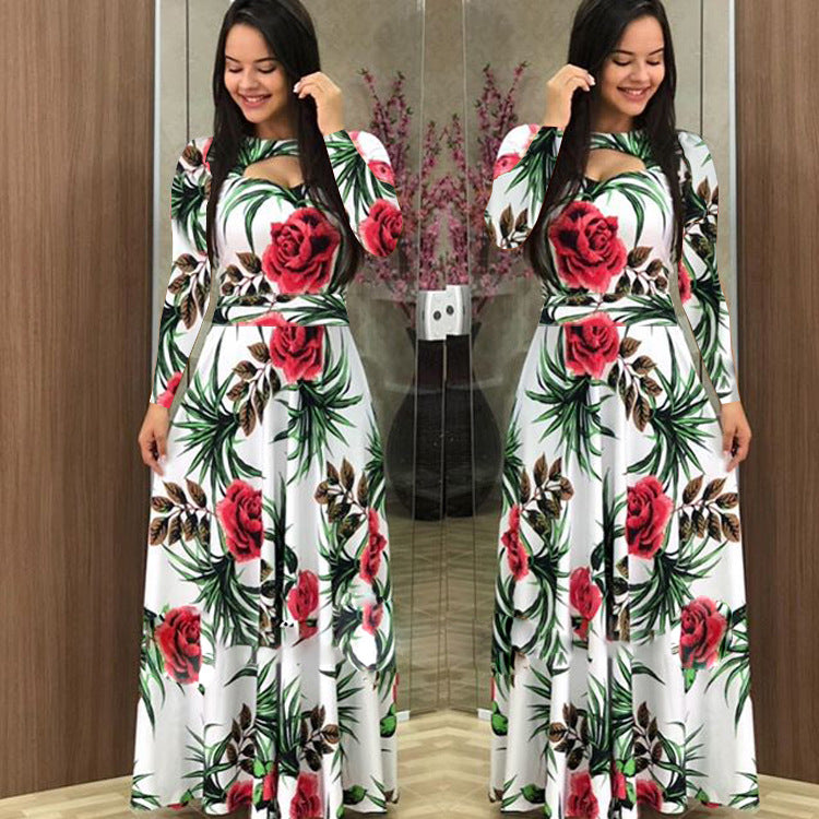 Elegant Bohmia Flower Print Women Dress