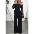 Off Shoulder Appliques Lace Women Jumpsuit