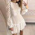 Vintage Polka Dot Winter Mesh Lace Dress