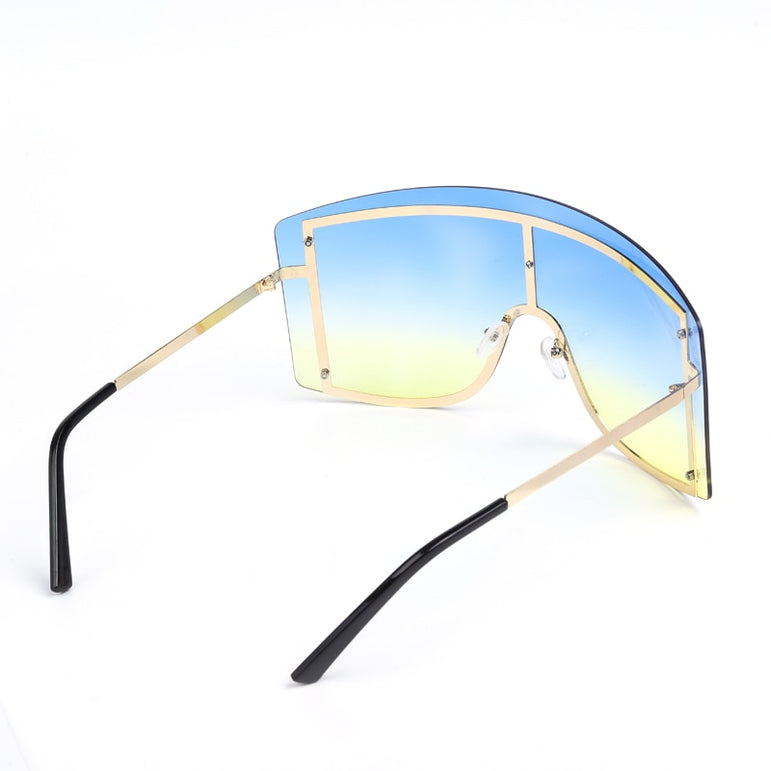 Luxury Rimless Oversized Shades Unique Sunglasses