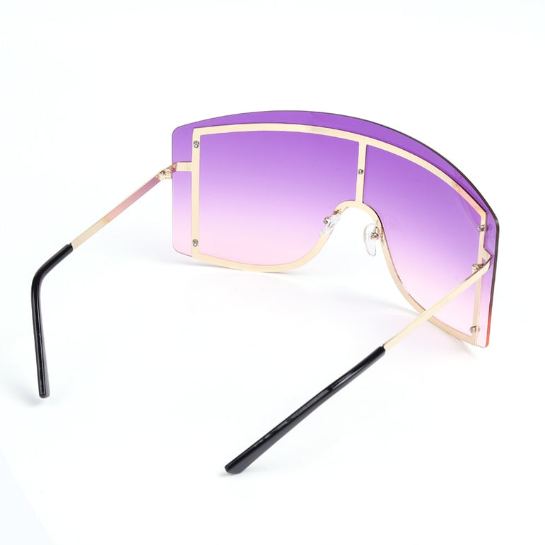 Luxury Rimless Oversized Shades Unique Sunglasses