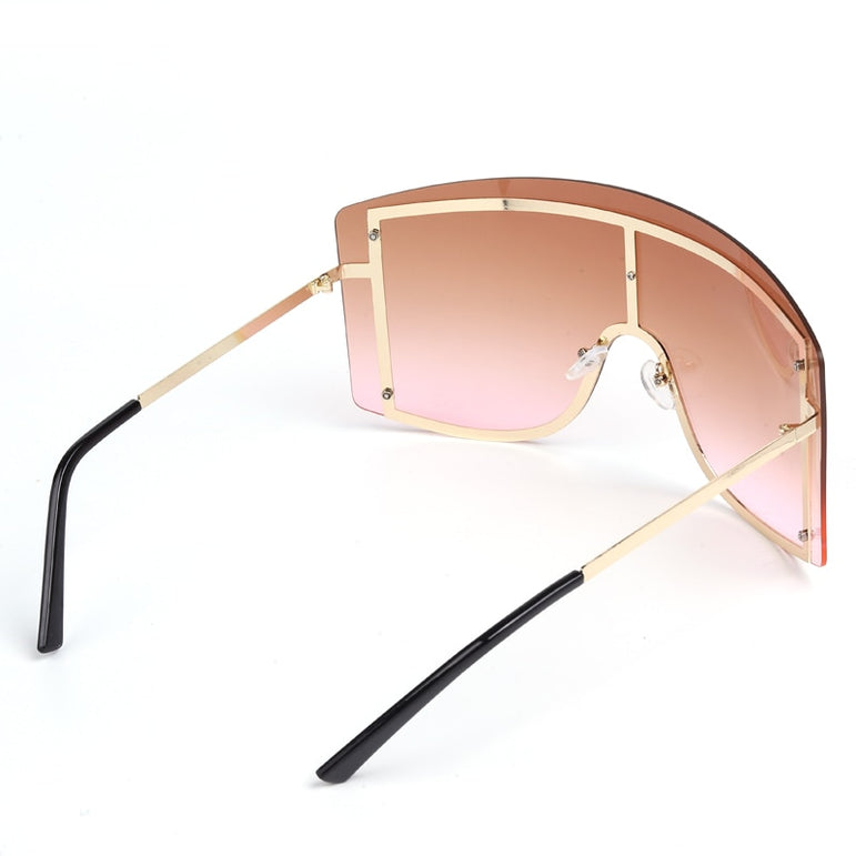 Luxury Rimless Oversized Shades Unique Sunglasses