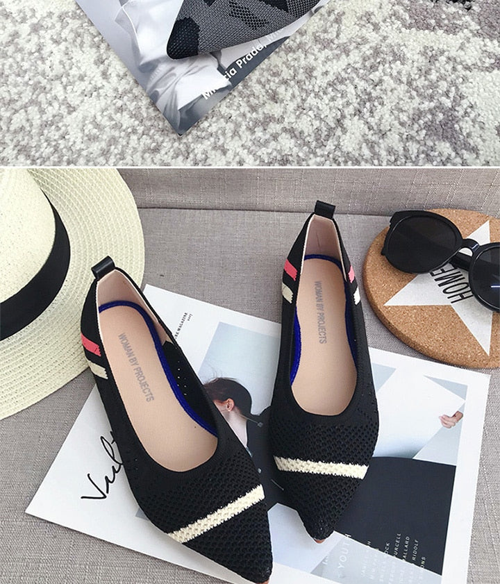 Pointed Breathable Flat Shoes