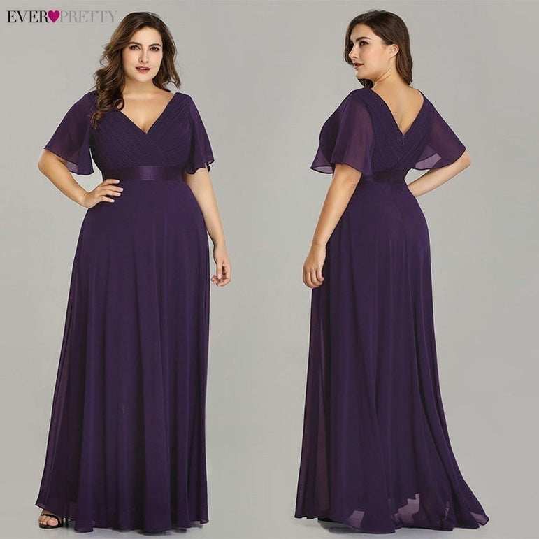 Elegant A-line Chiffon Long Evening Dress