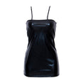 Leather Sleeveless Strappy Bodycon Evening Party Dress