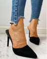 Casual Point Toe Buckle Strap Square Heel