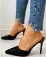 Casual Point Toe Buckle Strap Square Heel