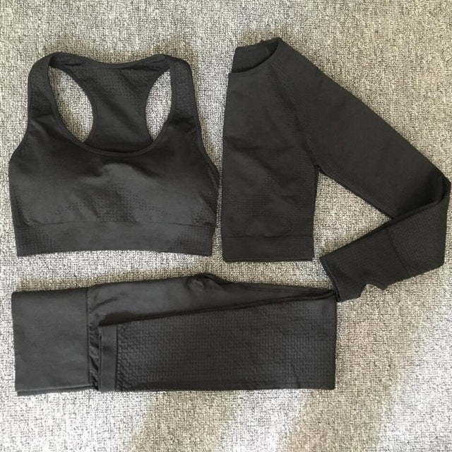 Long Sleeve Women Seamless Yoga Set