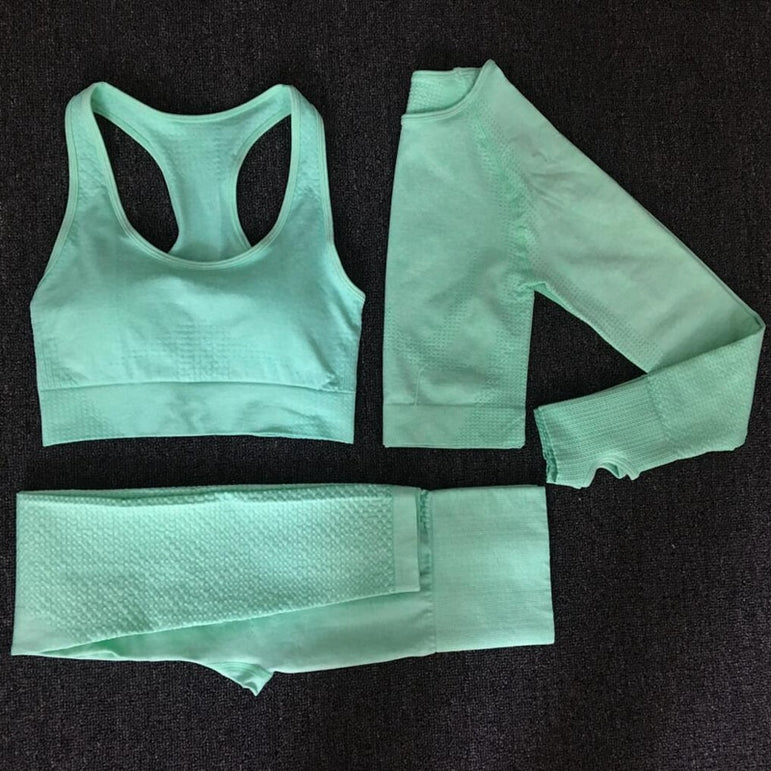 Long Sleeve Women Seamless Yoga Set