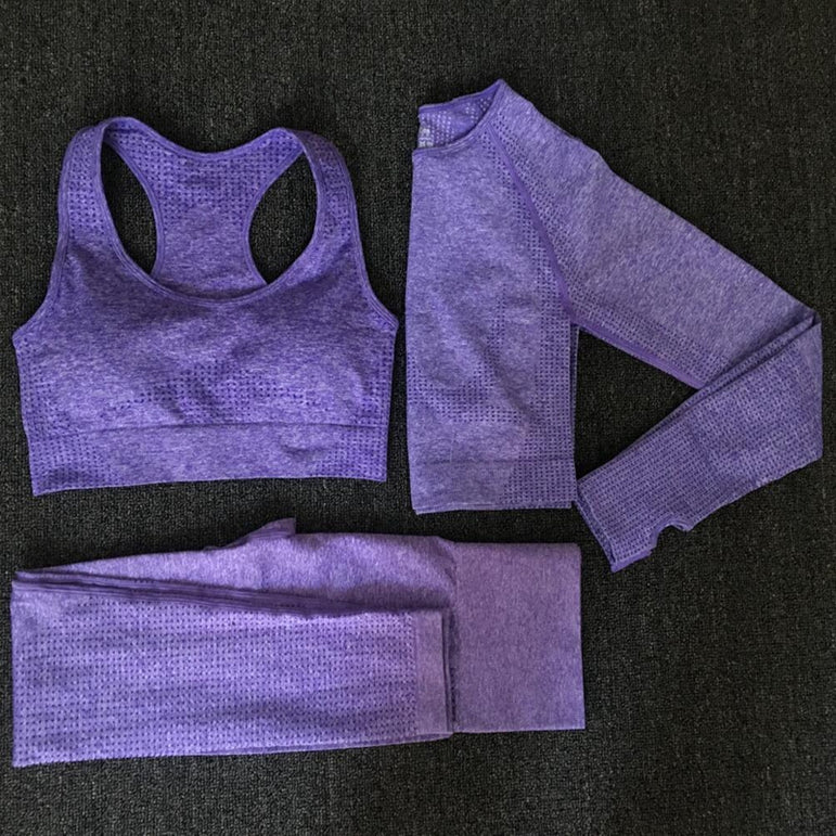 Long Sleeve Women Seamless Yoga Set