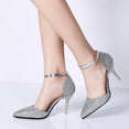 Elegant Glitter Shinning Ankle Strap Wedding pumps