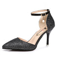 Elegant Glitter Shinning Ankle Strap Wedding pumps