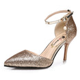 Elegant Glitter Shinning Ankle Strap Wedding pumps