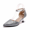 Elegant Glitter Shinning Ankle Strap Wedding pumps