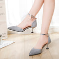 Elegant Glitter Shinning Ankle Strap Wedding pumps