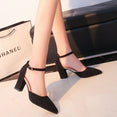 Flock pointed High Heel Sandals