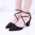 Flock pointed High Heel Sandals