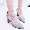 Flock pointed High Heel Sandals