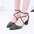 Flock pointed High Heel Sandals