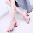 Flock pointed High Heel Sandals