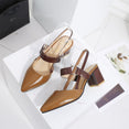 Hollow Coarse Shallow Mouth Sandals High Heel pumps