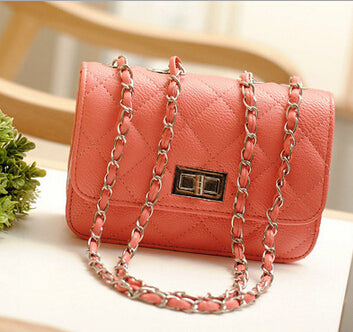 Leather Wind Chain Lozenge Shoulder Handbags