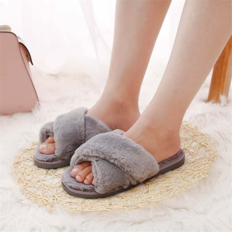 Faux Fur Winter Women Home Slippers