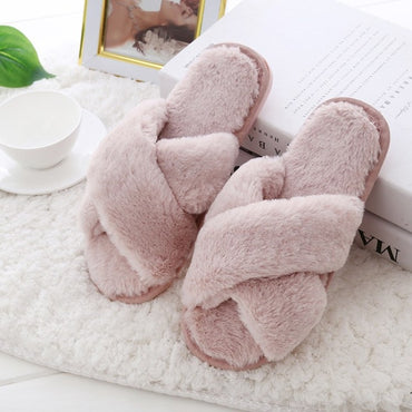 Faux Fur Winter Women Home Slippers