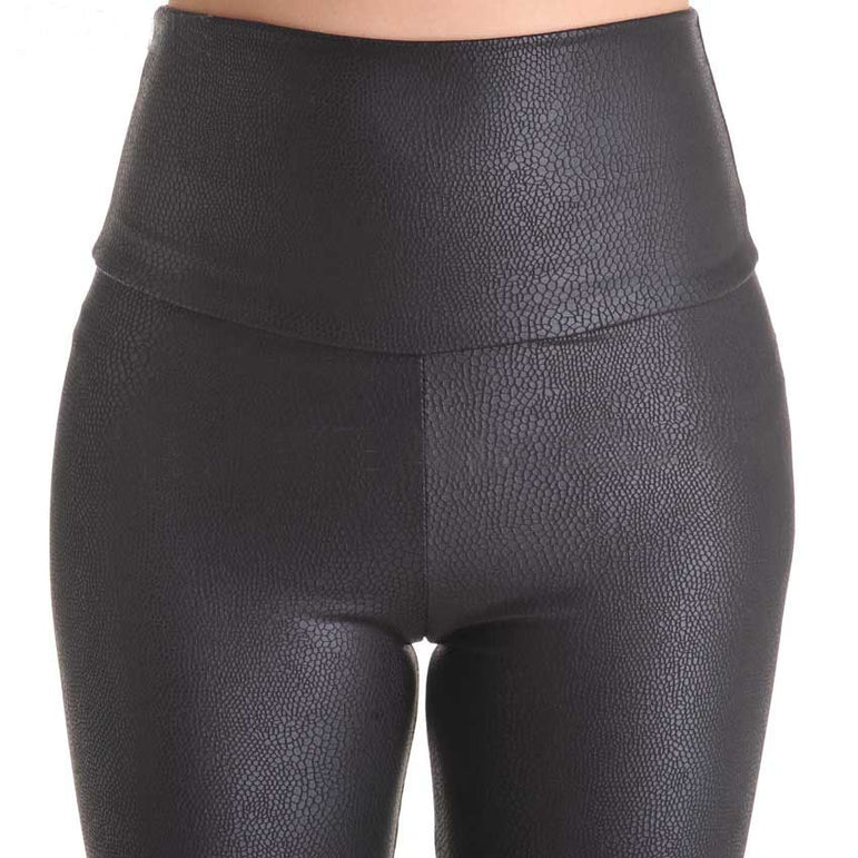 High Waist Faux Leather Stretch Leggings