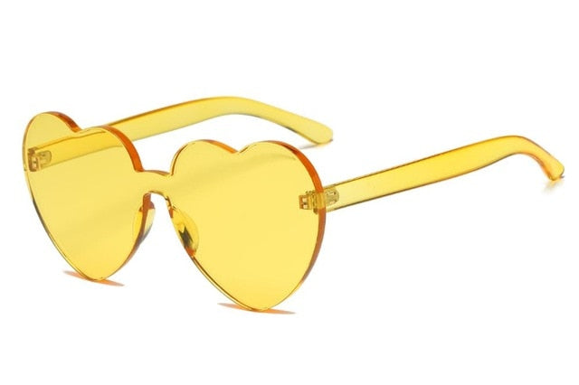 Cute Retro Love Heart Rimless Sunglasses