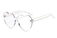 Cute Retro Love Heart Rimless Sunglasses