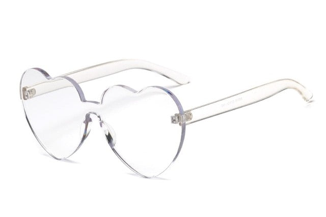 Cute Retro Love Heart Rimless Sunglasses