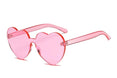 Cute Retro Love Heart Rimless Sunglasses