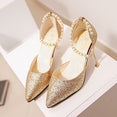 Thin Breathable Pointed toe Pearl High Heels