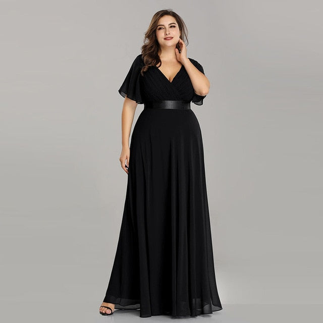 Elegant A-line Chiffon Long Evening Dress