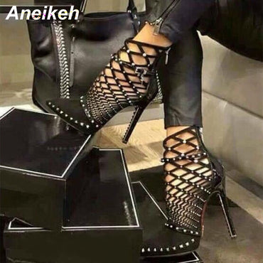 Ankle Gladiator Stiletto High Heel Sandals