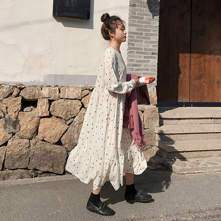 Loose Long Sleeve European Style Women Dress