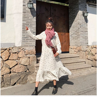 Loose Long Sleeve European Style Women Dress