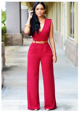 Casual Rompers High Waist  Wide leg pants jumpsuit