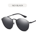 Luxury Coating Mirror Cat Eye Retro Rimless Sunglasses