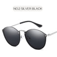 Luxury Coating Mirror Cat Eye Retro Rimless Sunglasses