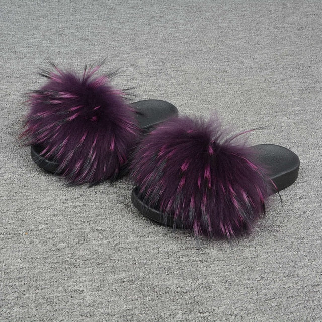 Warm Big Fluffy Fur Slipper