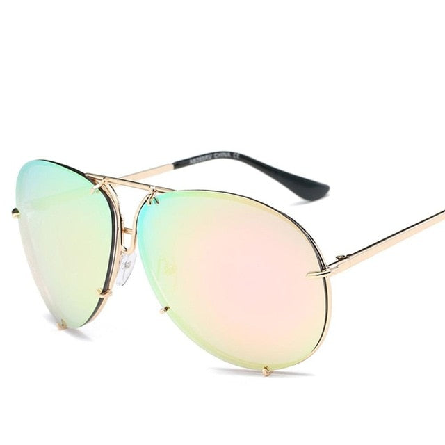 Luxury Oversize Mirror Sunglasses