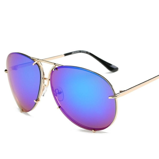 Luxury Oversize Mirror Sunglasses