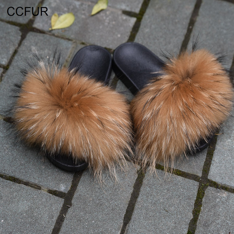 Warm Big Fluffy Fur Slipper