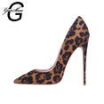 Flock Leopard Stilettos High Heels