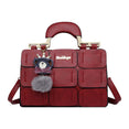 Leather Shoulder Women suture Boston Handbag