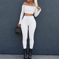 Off Shoulder Women Long Sleeve Bodycon Tracksuit