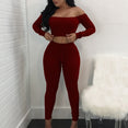 Off Shoulder Women Long Sleeve Bodycon Tracksuit